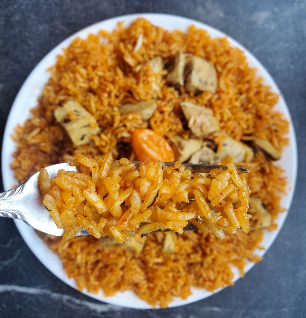Jollof rice and Chicken